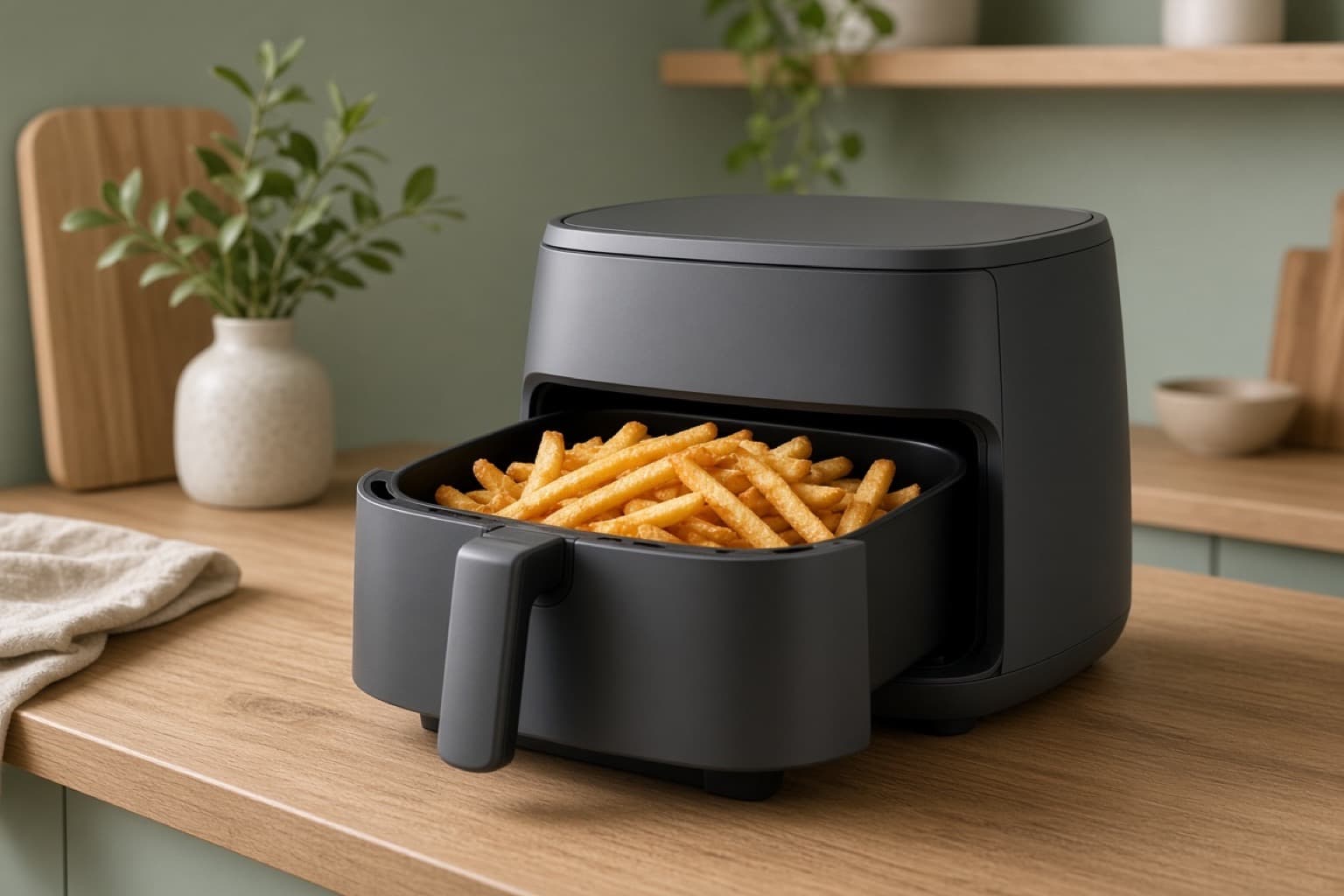 Cosori Dual Blaze CAF-P583S — single basket med top- og bundvarme
