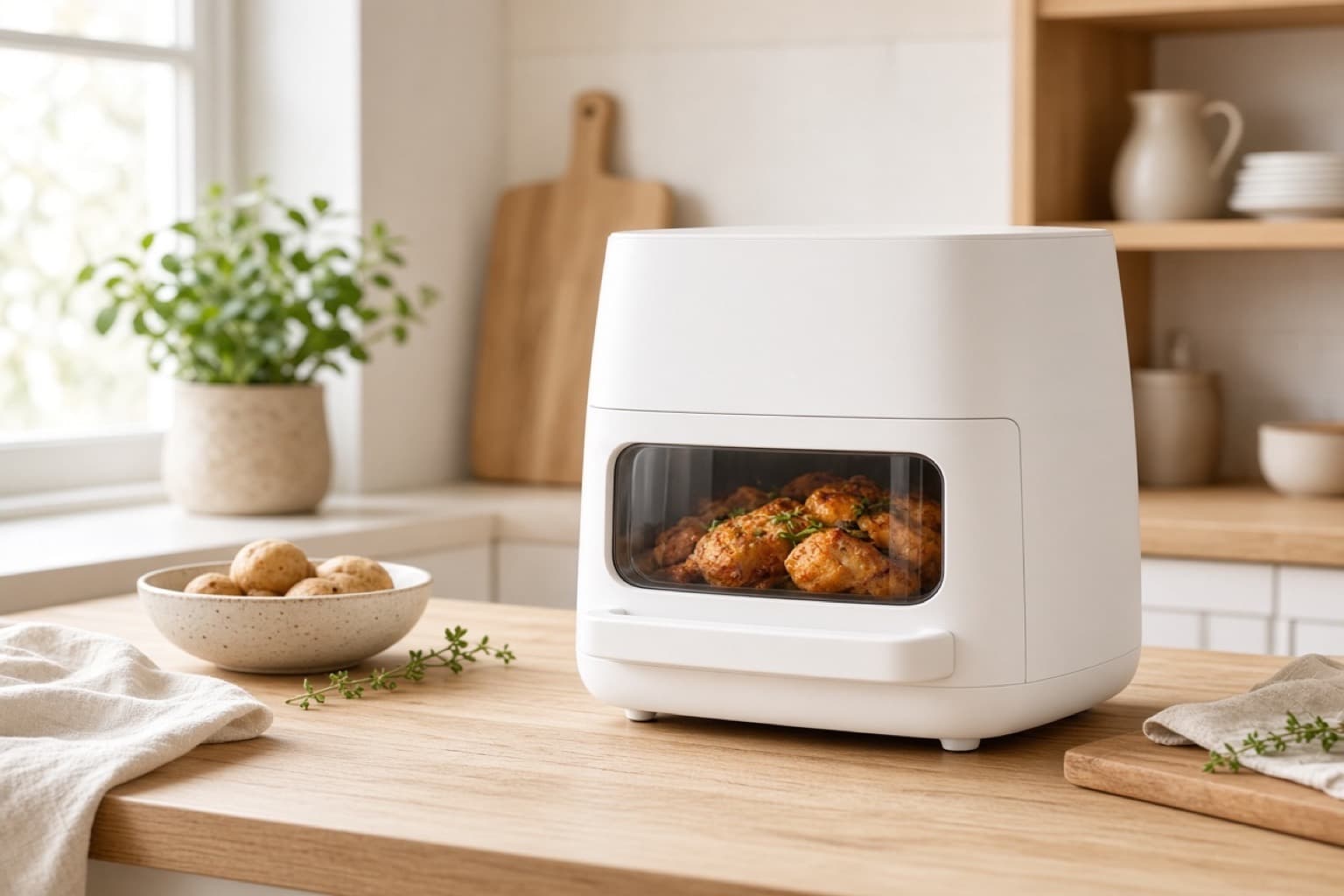 Onyx Cookware Airfryer 8L med vindue i skuffen