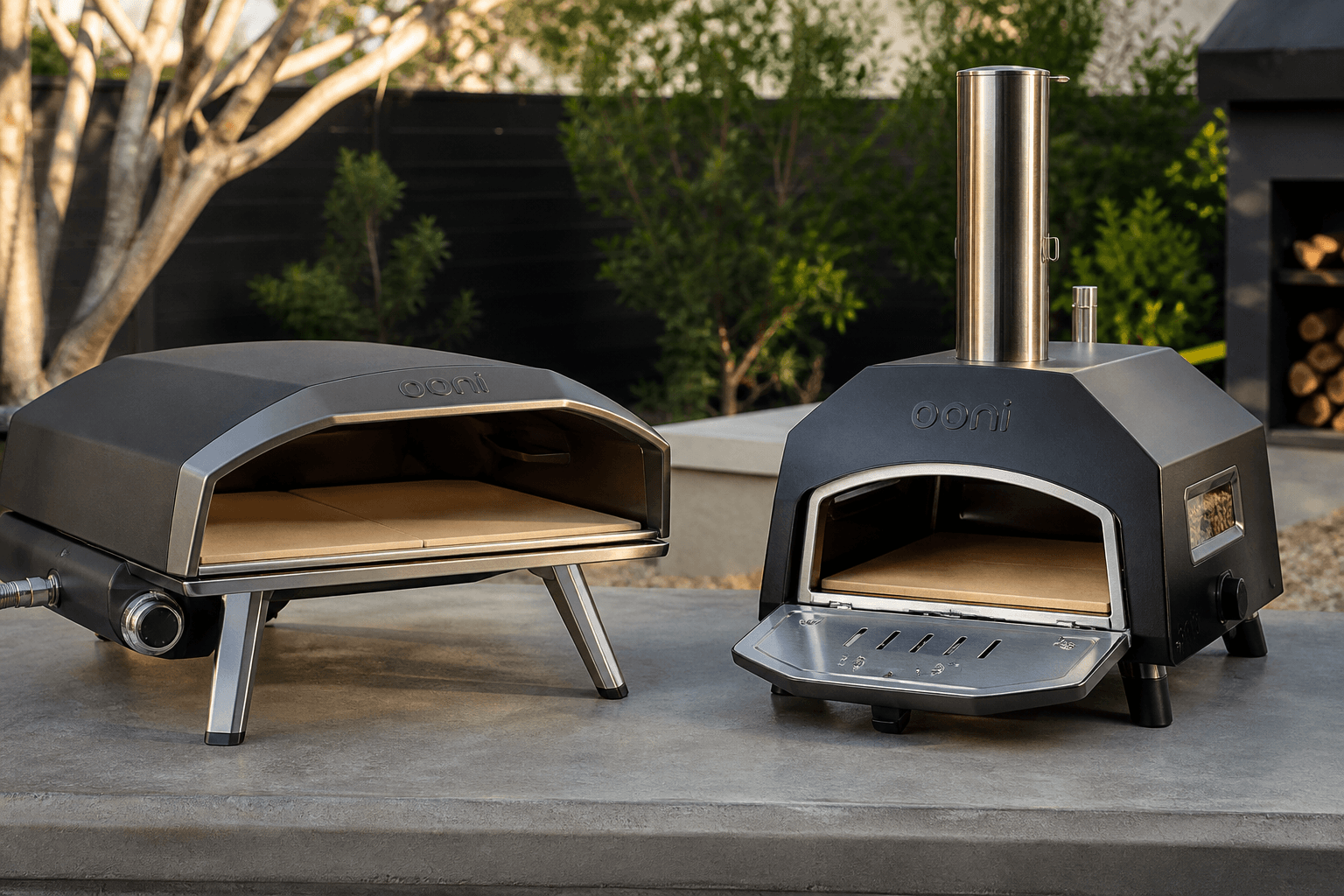 Gas- og pellet-pizzaovne i baghaven