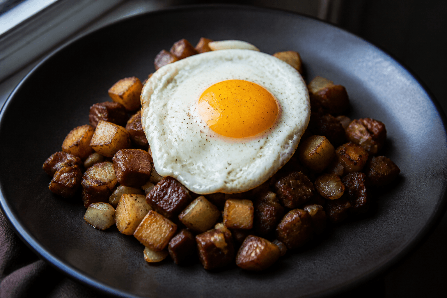Biksemad med spejlæg i form