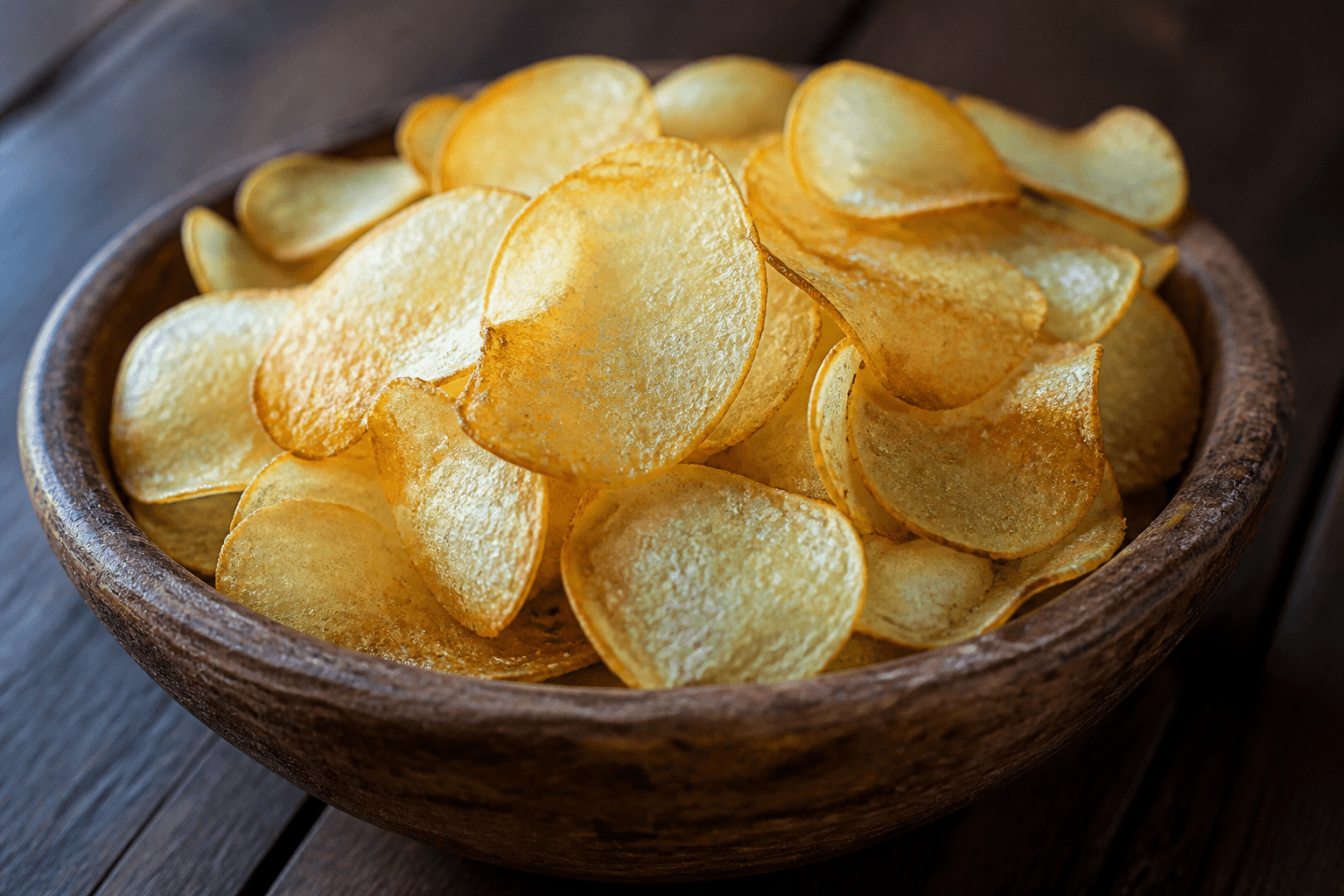 Tynde kartoffelchips med eddikesalt