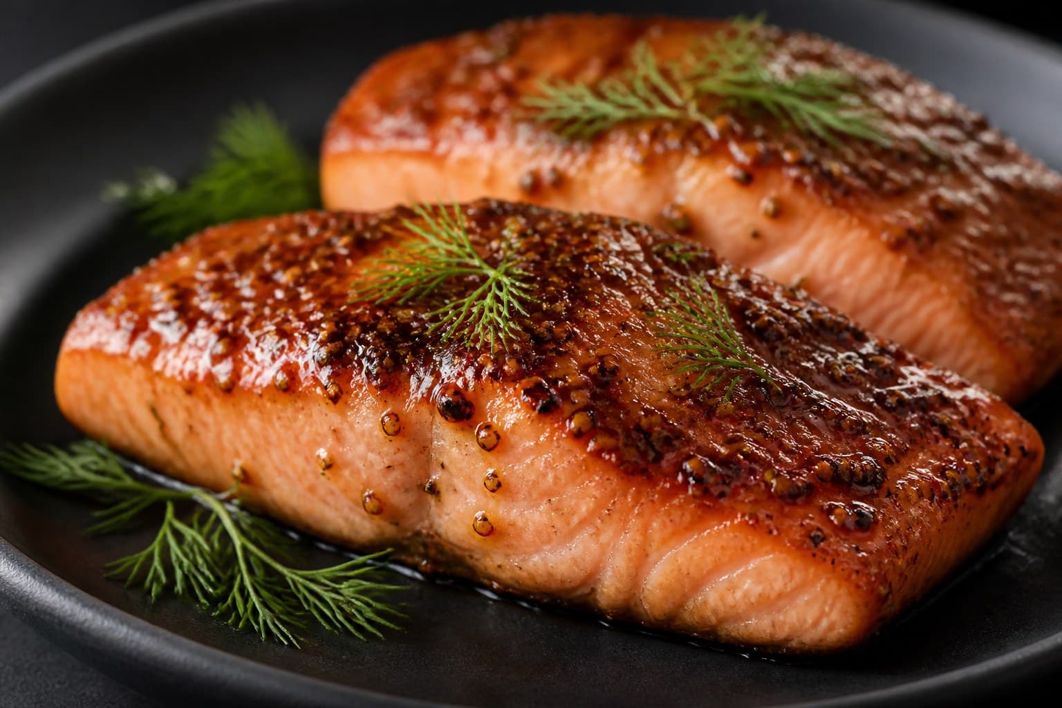Laksefilet med sennep- og faringlasering i airfryer