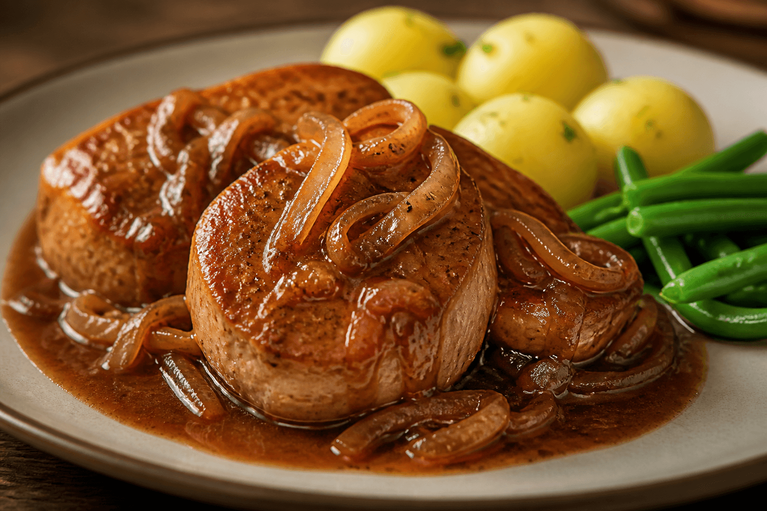 Mørbradbøffer fra airfryer i skiver