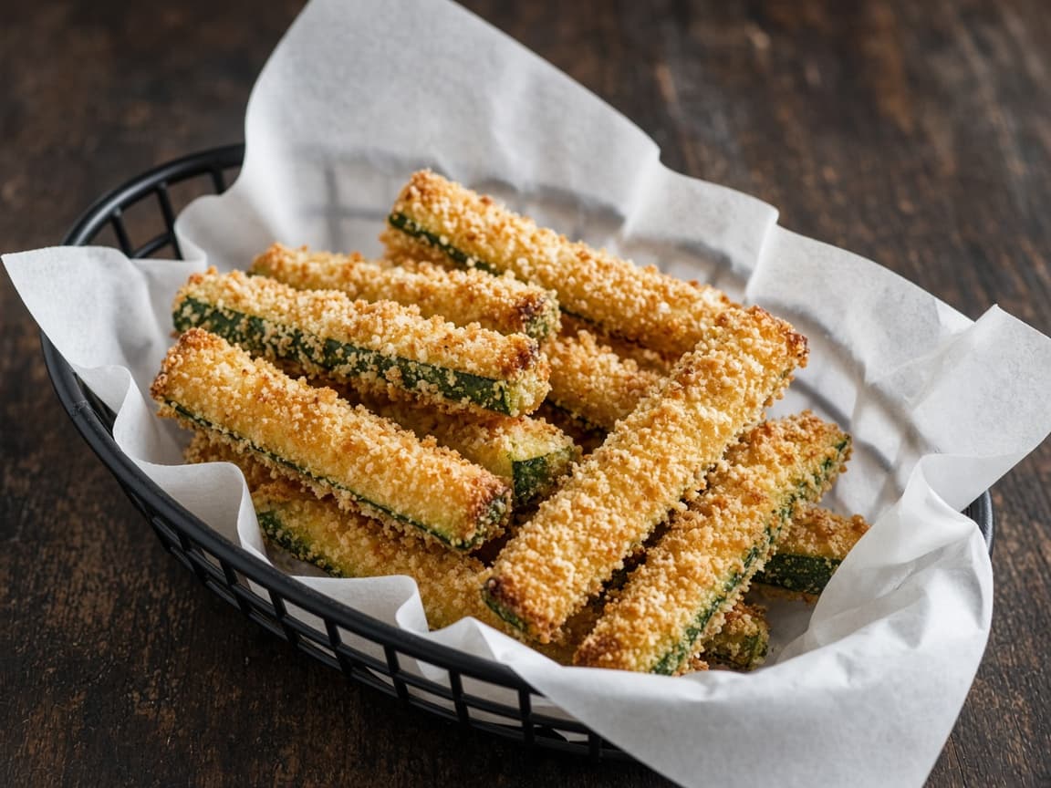 Sprøde squashfritter med panko og parmesan