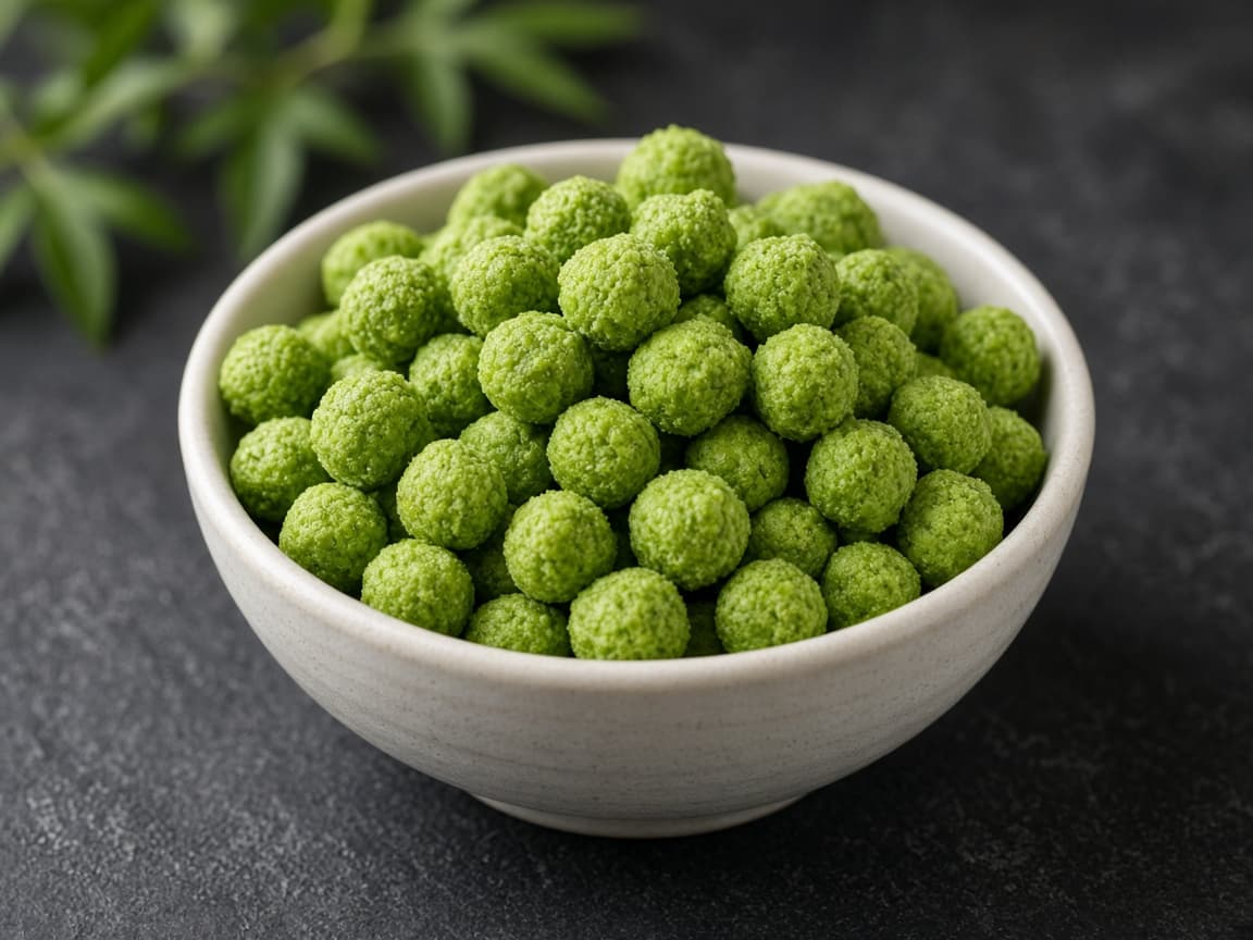 Knasende wasabi-ærter fra dehydrator