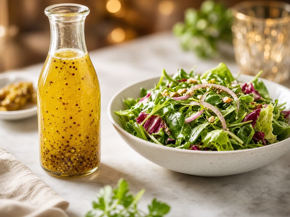 Champagne-vinaigrette i glasflaske