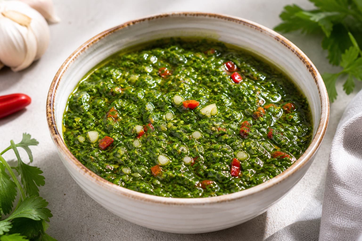 Chimichurri — urter, syre og olie