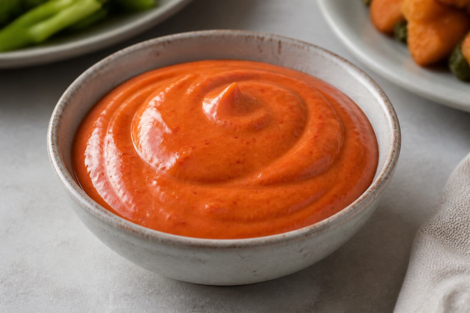 Skål med rød gochujang-mayo