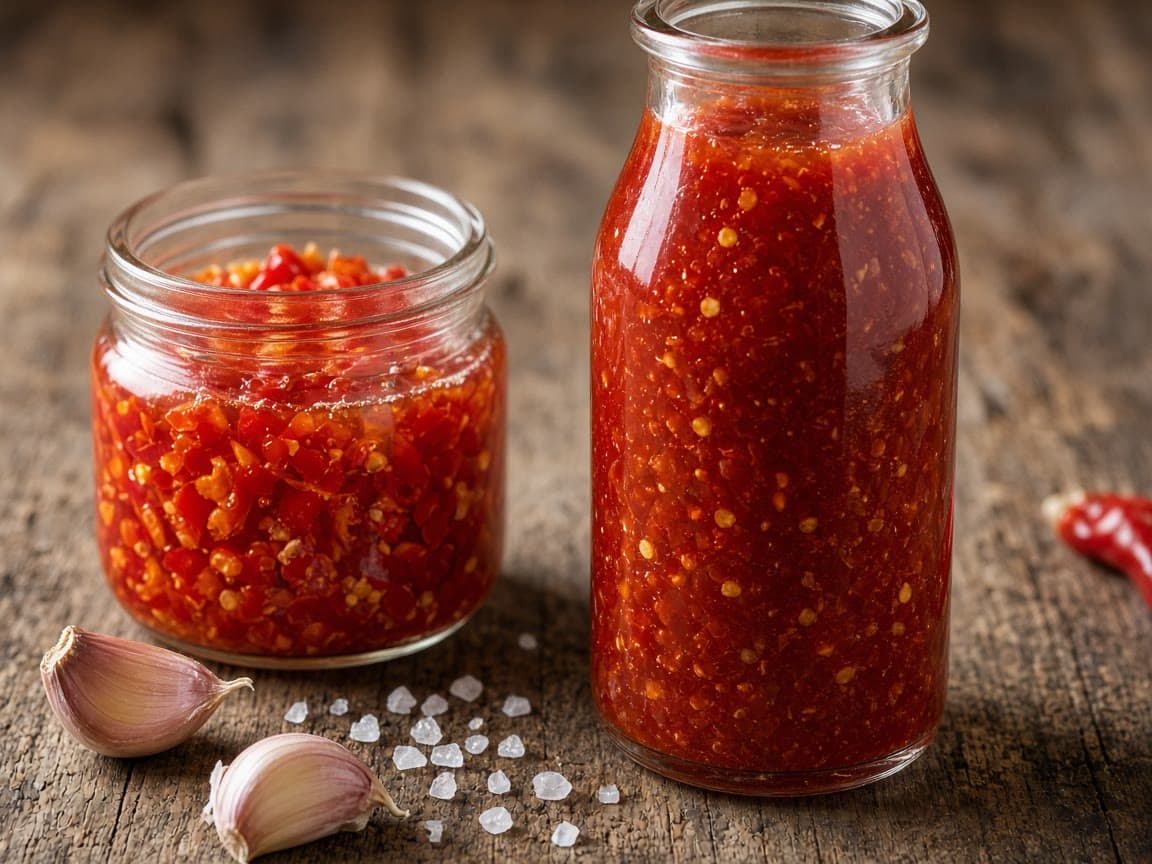 Fermenteret chilisauce uden sukker på flaske