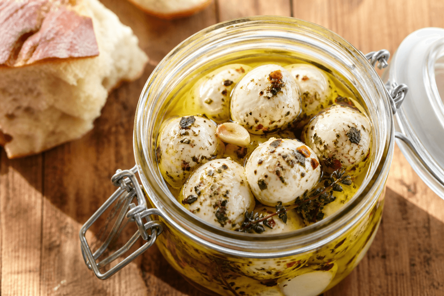 Labneh-kugler i krydret olivenolie