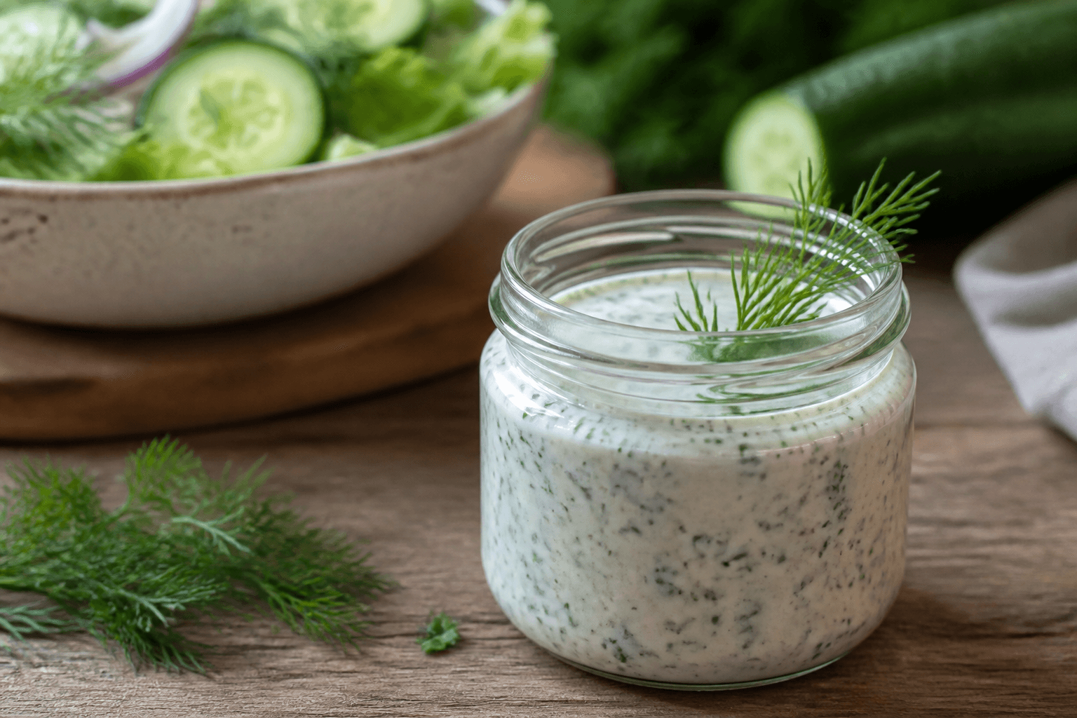 Kefir-salatdressing med fermenterede urter