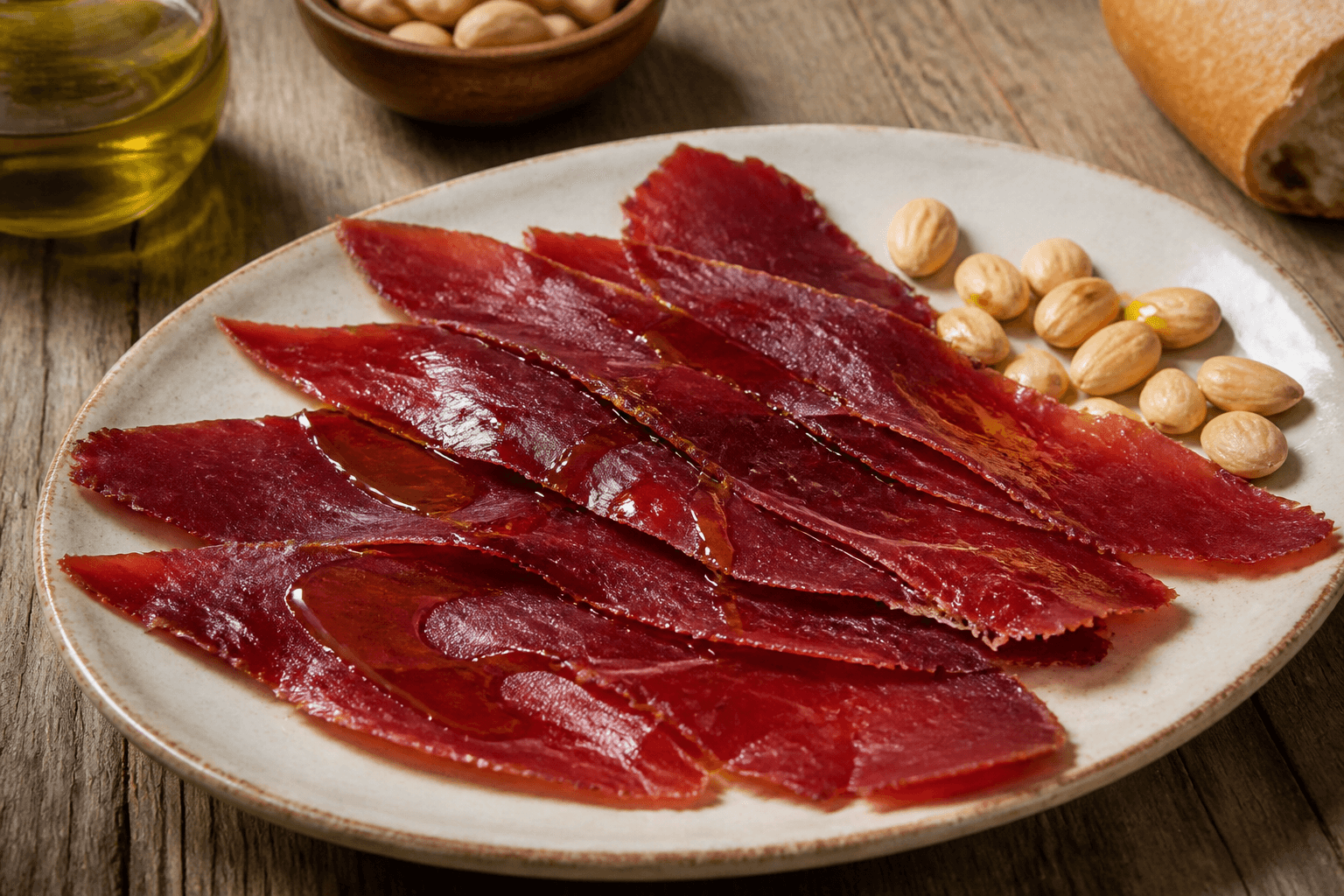 Mojama saltmodnet tun skåret papirtyndt