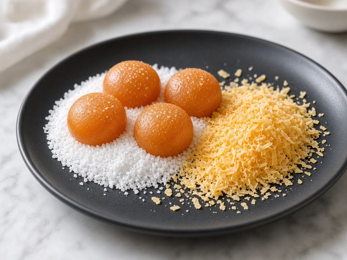 Saltcurerede æggeblommer revet som parmesan