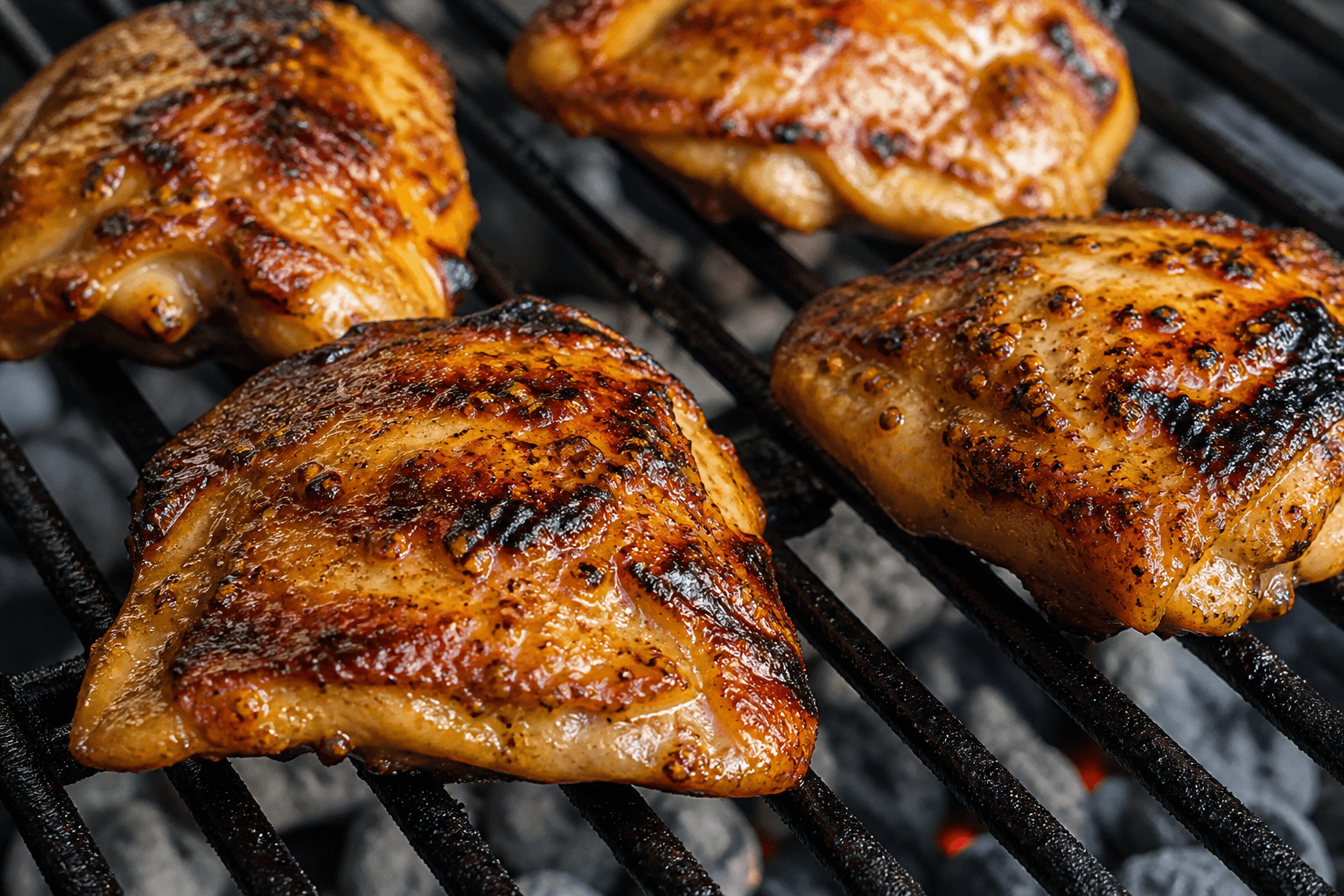 Grillede kyllingeoverlår med sennep-honning-glaze og sprødt skind