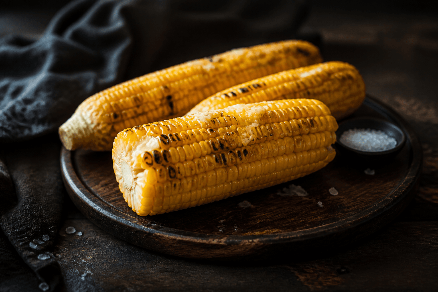 Grillede majskolber med smør og salt