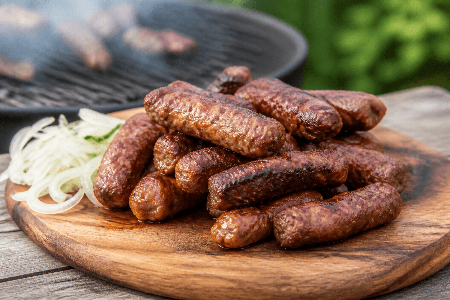 Grillede sudžukice med paprika og hvidløg