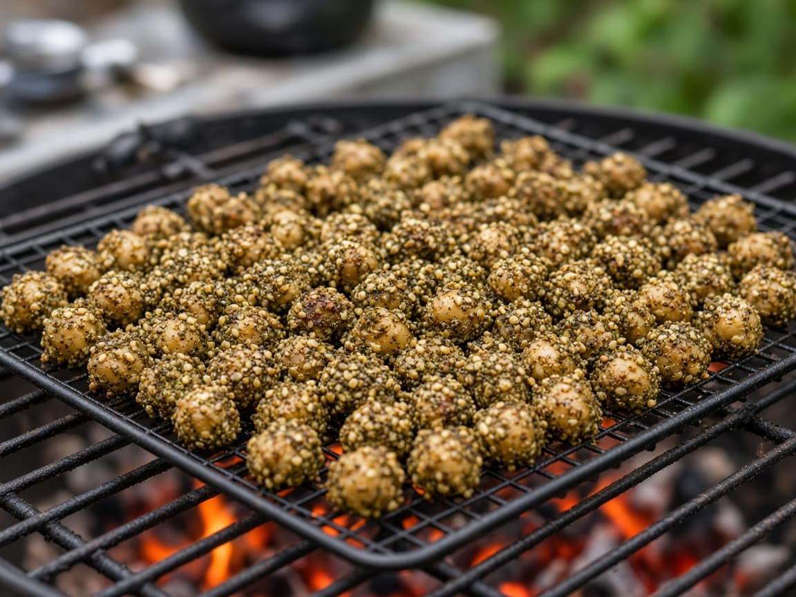 Zatar-krydrede kikærter fra grillen