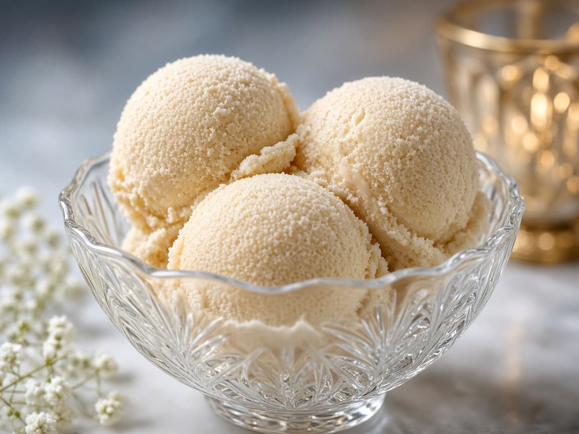 Champagne-sorbet i skål med bobler-agtig tekstur