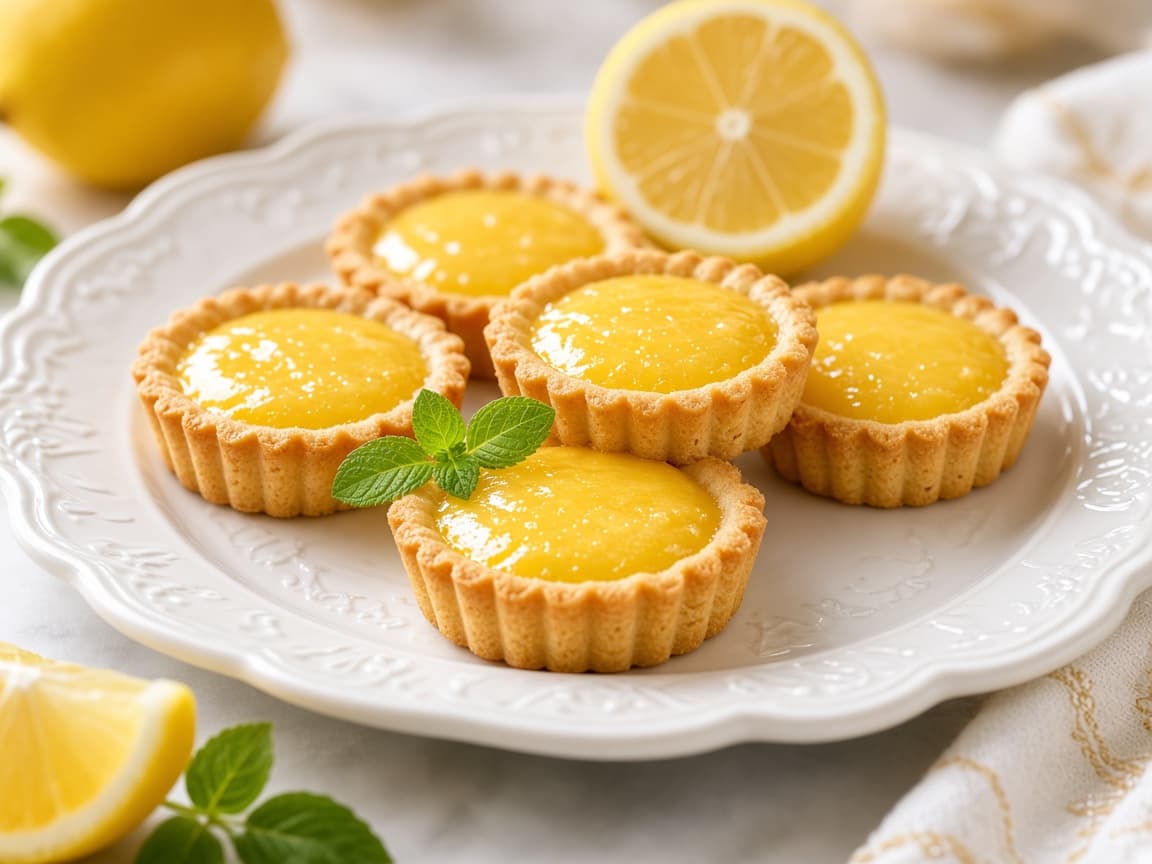 Citron-tarteletter med blank lemoncurd