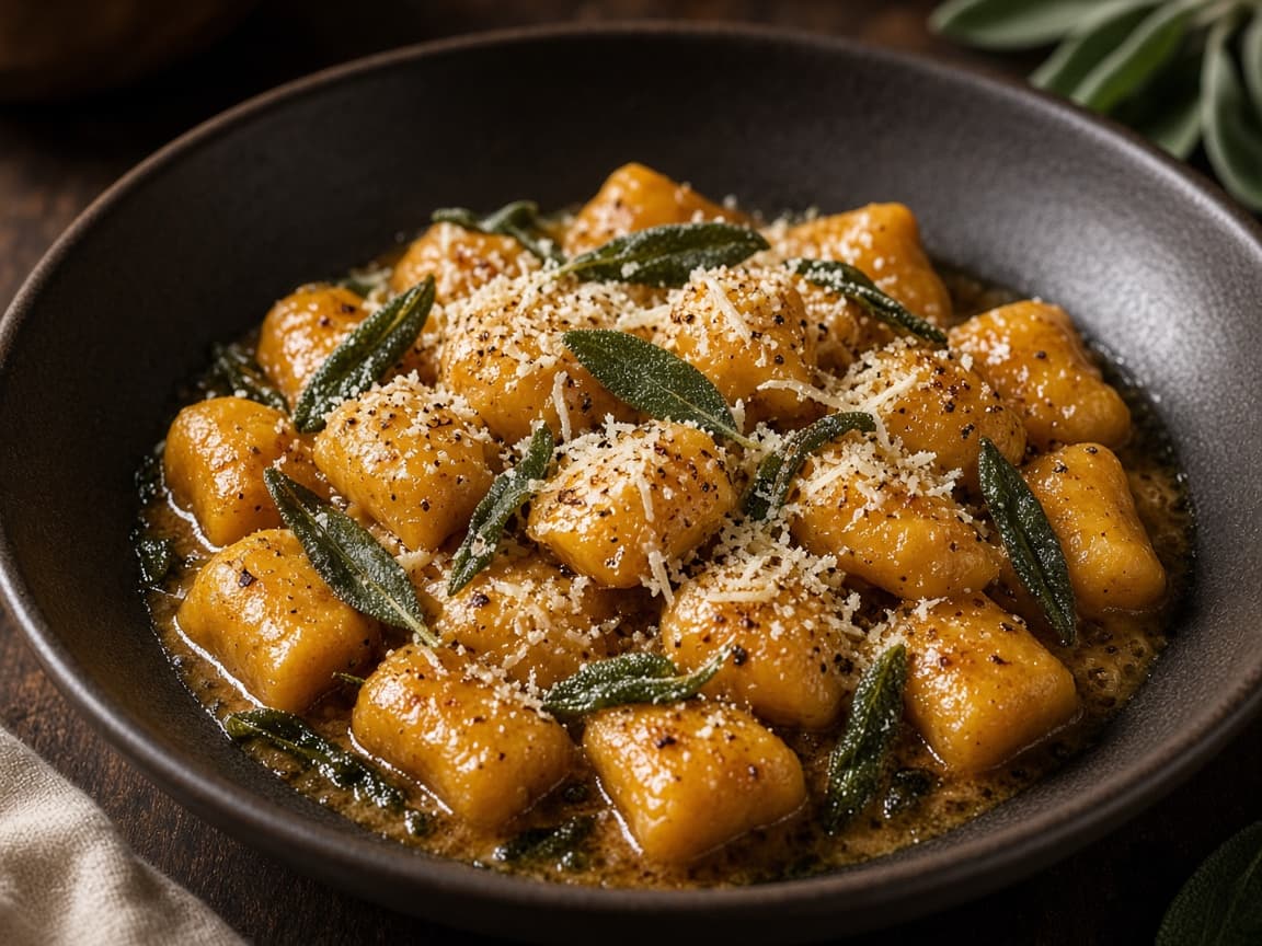 Græskargnocchi i salviesmør med parmesan