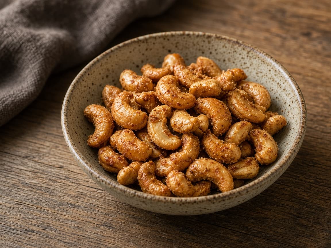Varmrøgede cashewnødder med flagesalt