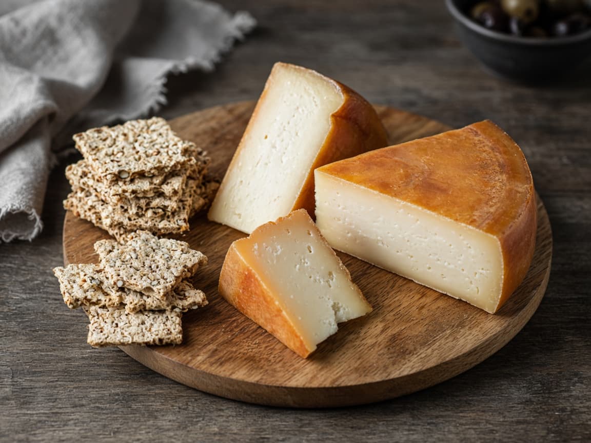 Koldrøget cheddar og brie på ostbræt