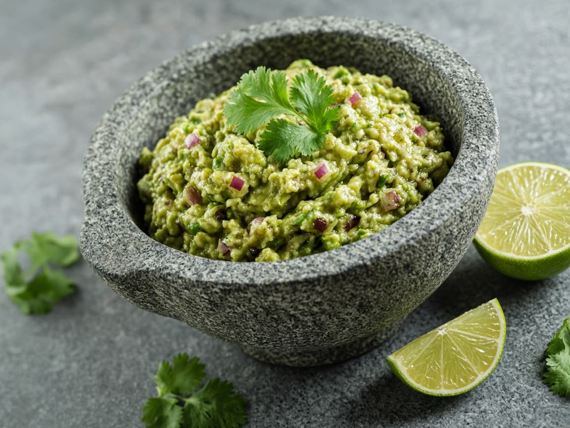 Guacamole af røgede avocadoer med chips