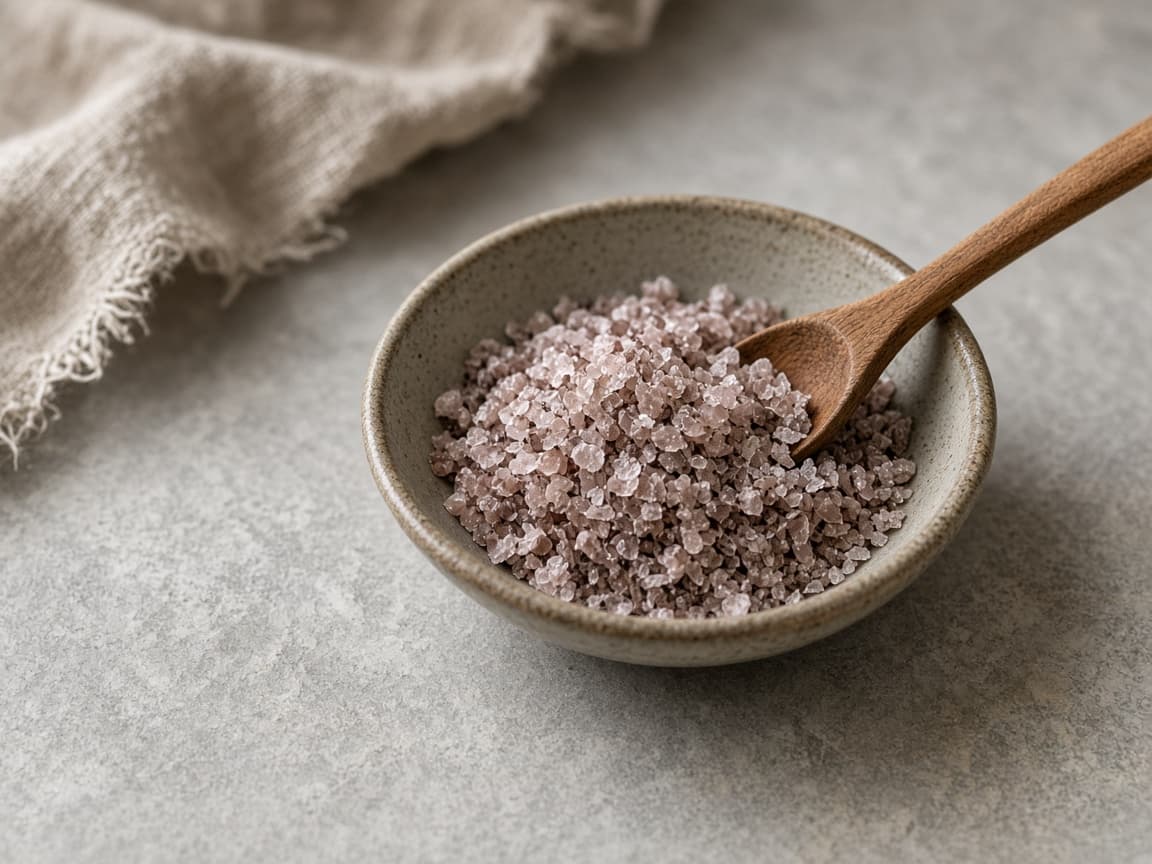 Bøgerøget flagesalt i skål