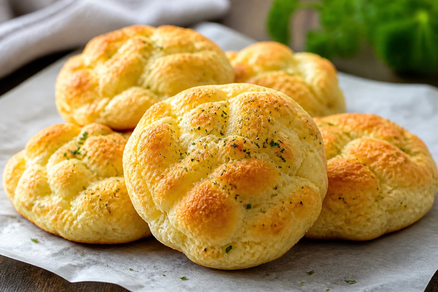 Luftigt saltet cloud bread med parmesan
