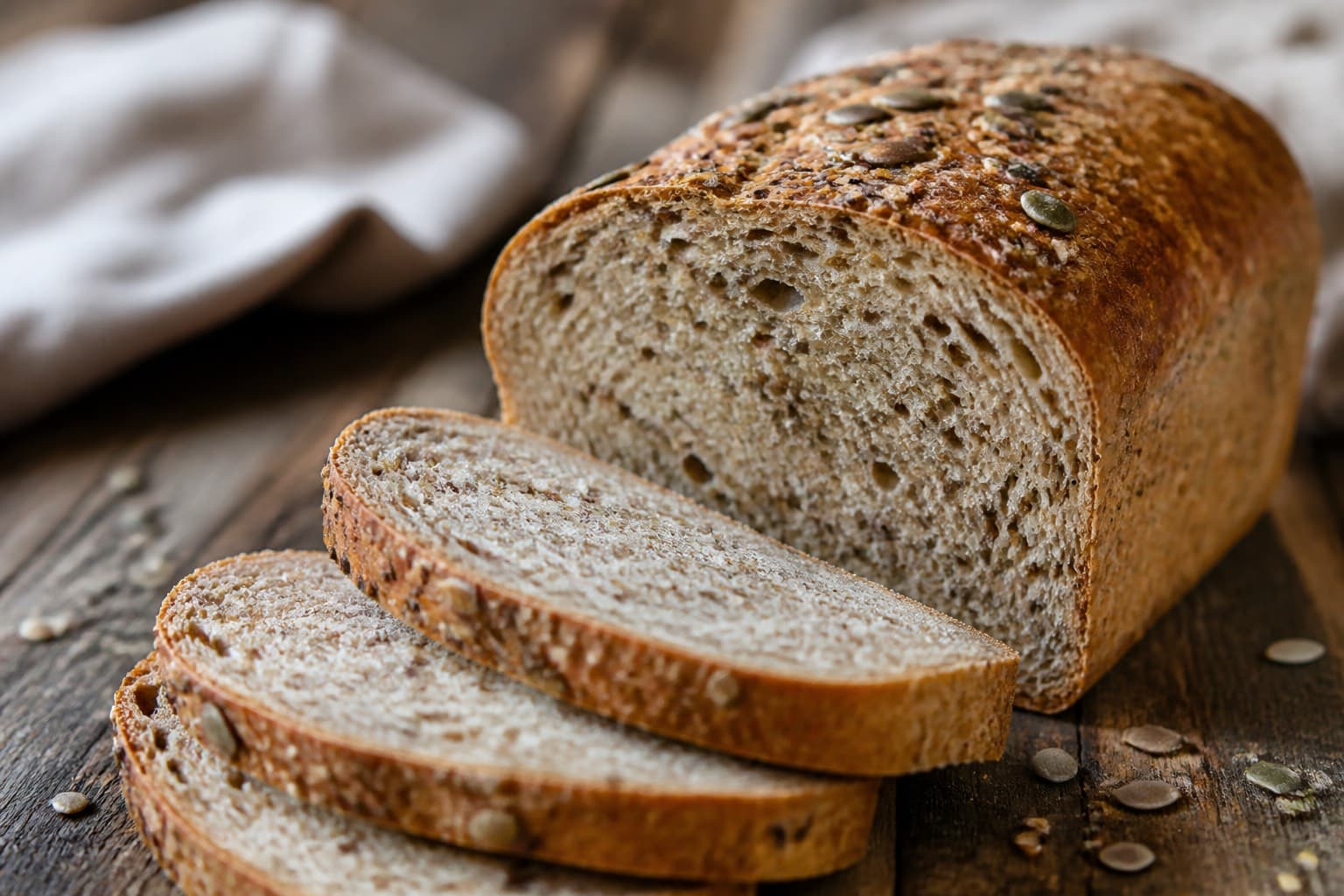 Grove sandwichbrød skåret i skiver
