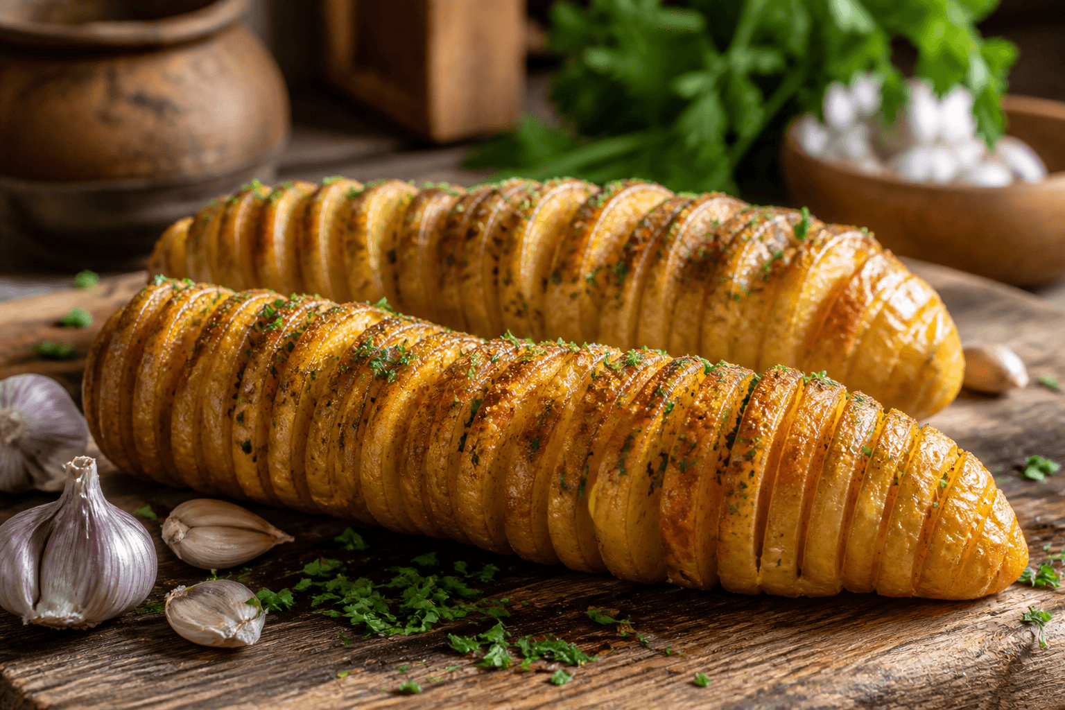 Spiral tornado potato breads med hvidløg