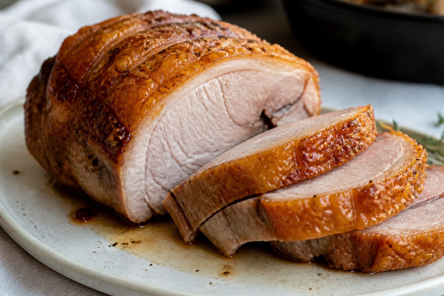 Skinkeculotte sous vide skåret i skiver