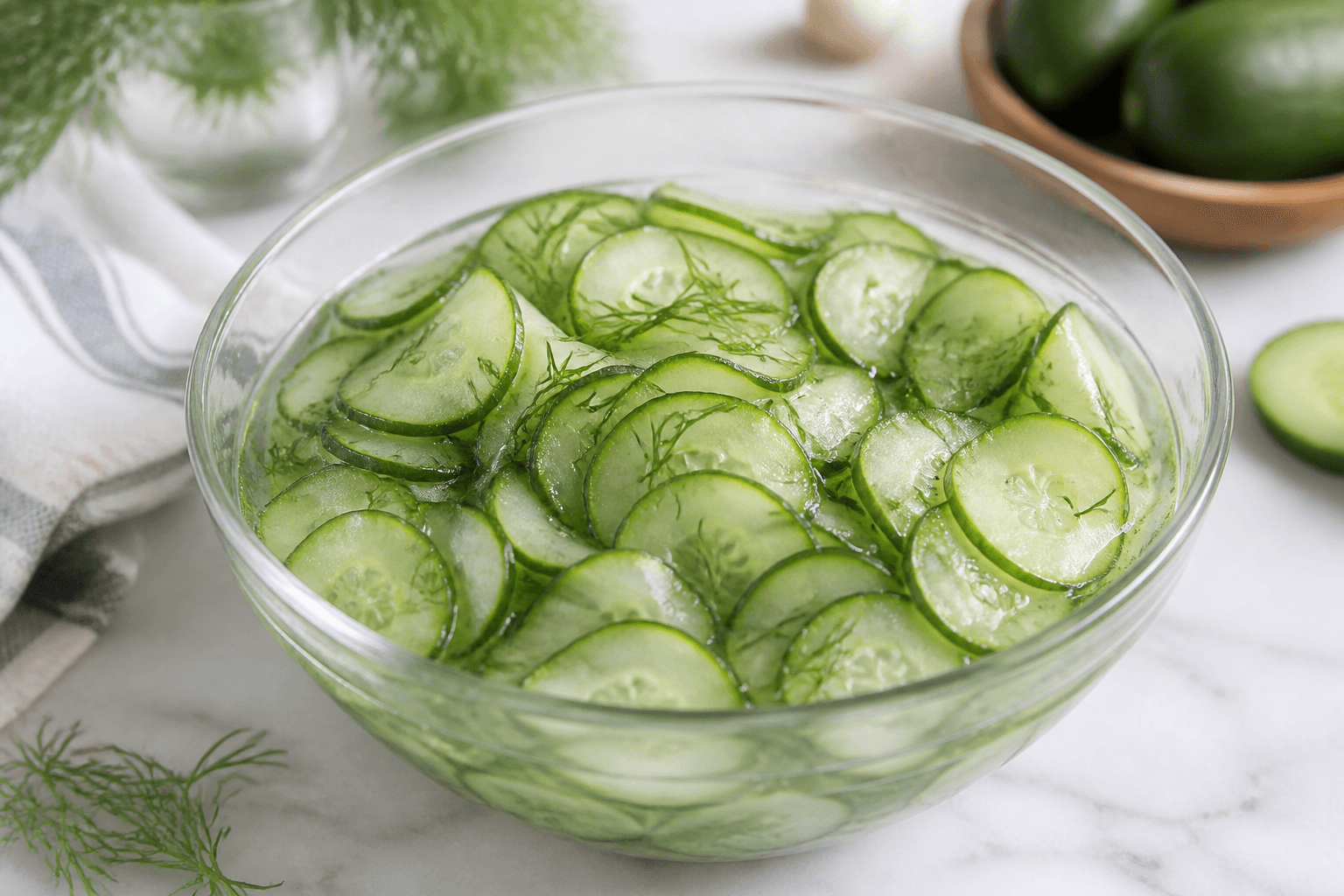 Dansk agurkesalat i klar lage