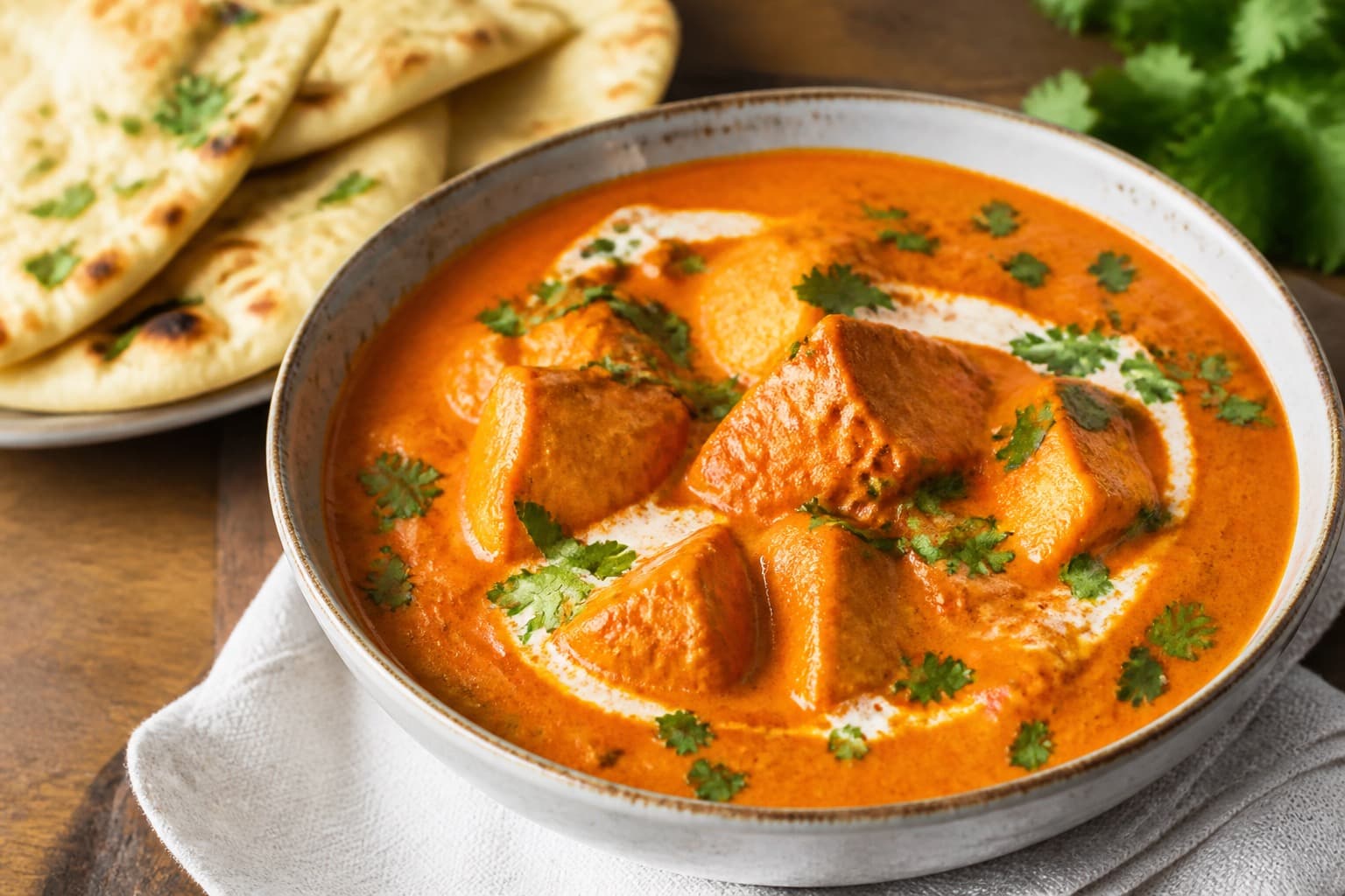 Butter chicken fra trykkoger i cremet orange sauce