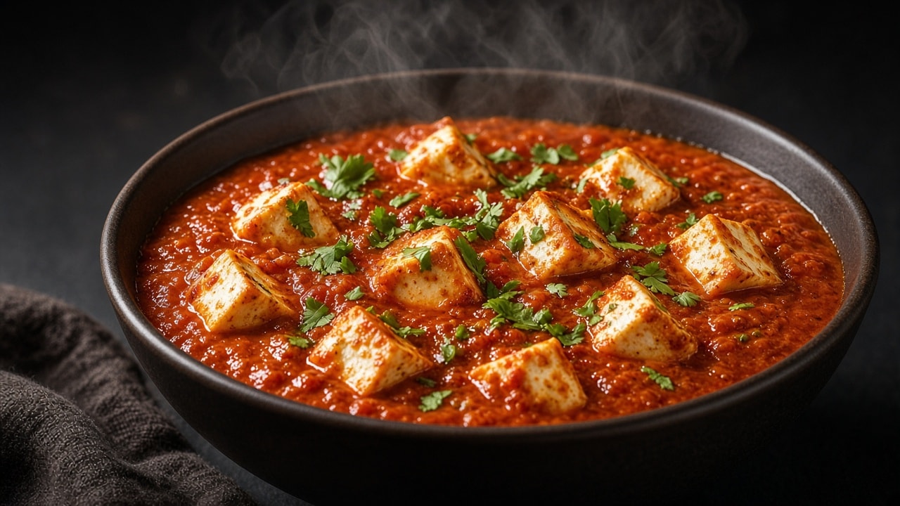Trykkogt hytteost-curry i tomatsauce